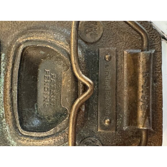Vintage Olympia Beer Brass Belt Buckle Rectangular Design Embossed Detail Collec - Picture 9 of 11